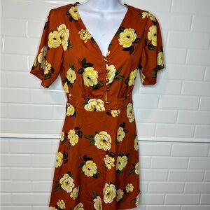 Speed Control Orange Floral Mini Dress